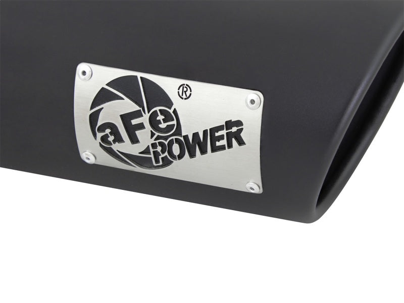 aFe MACHForce XP: 3in Inlet, 4in Outlet, 9in Length Clamp-On Black Tip - High-Performance Exhaust Solution