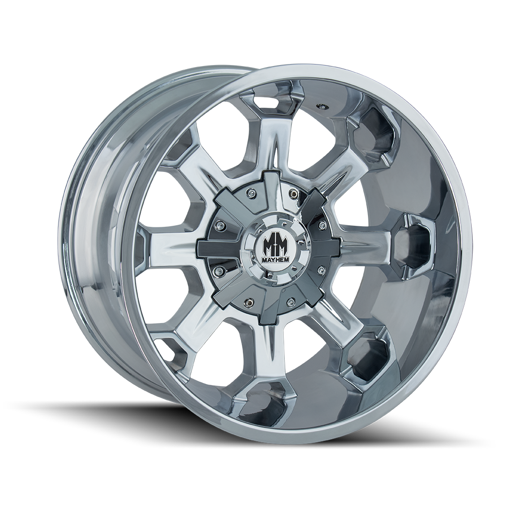 MAYHEM COMBAT Chrome Wheels - 18x9, 6x135/6-139.7 ET18, 106 - Unleash Your Ride's Potential!