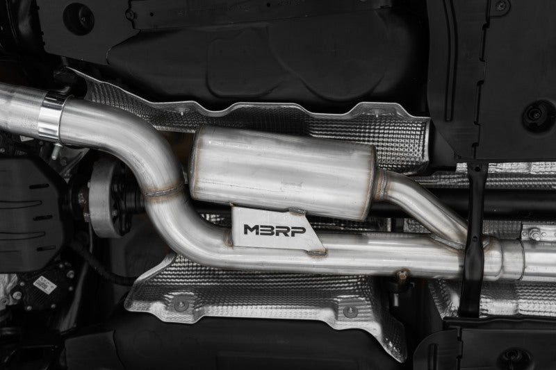 MBRP 2022 - 2024 Volkswagen Golf R MK8 T304 Stainless Steel 3in Cat - Back Exhaust with Quad Rear Exit and Carbon Fiber Tip