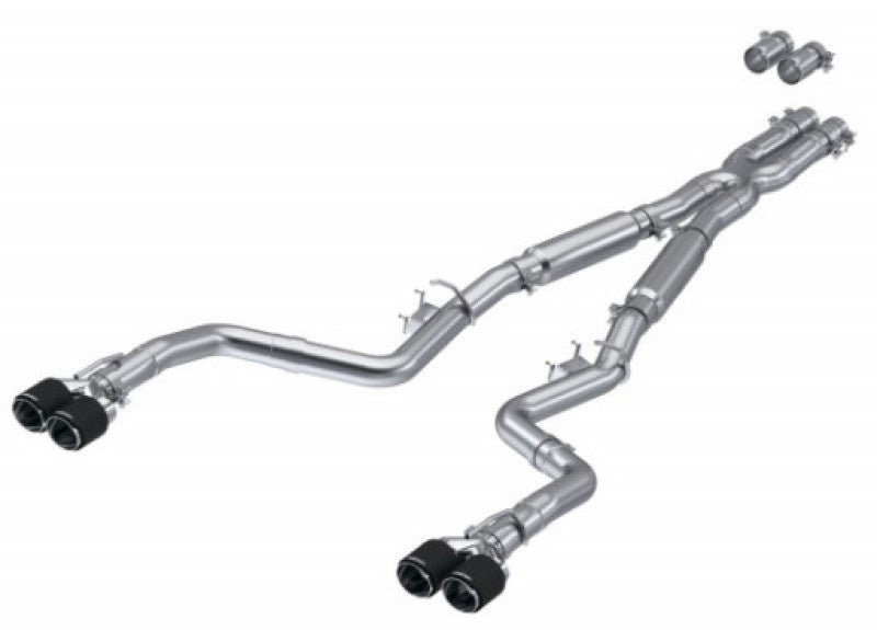 MBRP Carbon Fiber Quad Tip T304 Catback Exhaust for 2015 - 2023 Dodge Challenger 5.7L/6.2L/6.4L