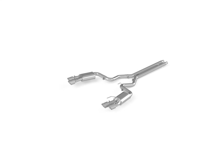 MBRP 18 - 23 Ford Mustang GT/GT Premium/Mach 1 & 19 - 20 Bullitt 3in Dual Split Rear Cat Back Exhaust with Quad 4.0in Dual Wall T304 Tips