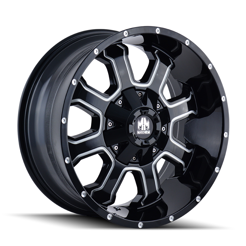 MAYHEM FIERCE - Stunning 17x9 Gloss Black Milled Wheels