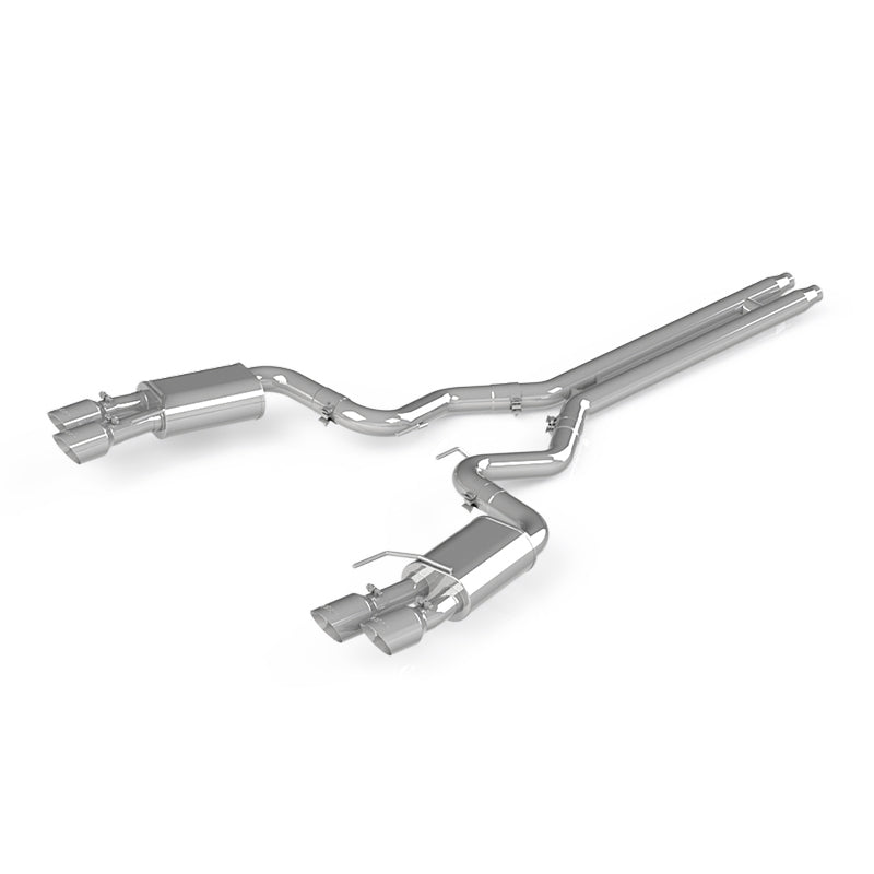 MBRP 18 - 23 Ford Mustang GT/GT Premium/Mach 1 & 19 - 20 Bullitt 3in Dual Split Rear Cat Back Exhaust with Quad 4.0in Dual Wall T304 Tips