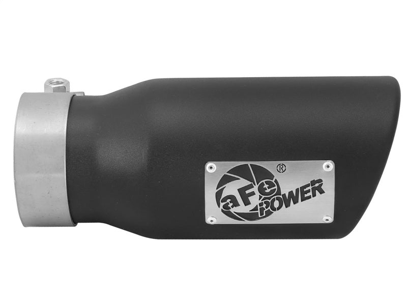 aFe MACHForce XP: 3in Inlet, 4in Outlet, 9in Length Clamp-On Black Tip - High-Performance Exhaust Solution