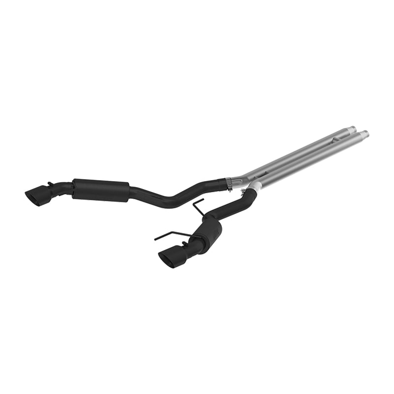 MBRP 15 - 17 Ford Mustang GT 5.0 3in Cat Back Dual Split Rear Race Version 4.5in Tips - Stunning Black Coated Exhaust