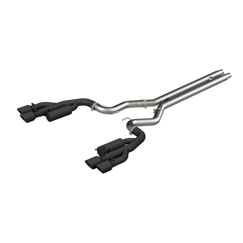 MBRP 2018 - 2023 Ford Mustang GT/GT Premium/Mach 1 & 2019 - 2020 Bullitt 3in Cat Back Quad Tip Race Version - Black Exhaust System