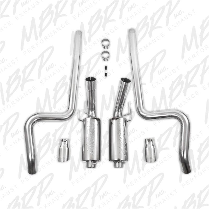 MBRP 2011 - 2014 Ford Mustang GT 5.0L Dual Split Rear Street Version T409 3in Cat Back Exhaust System: Unleash Performance!