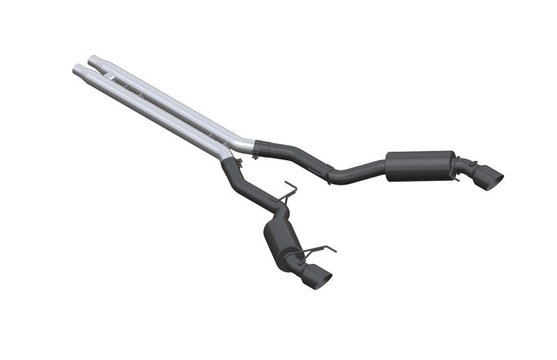 MBRP 15 - 17 Ford Mustang GT 5.0 3in Cat Back Dual Split Rear Race Version 4.5in Tips - Stunning Black Coated Exhaust