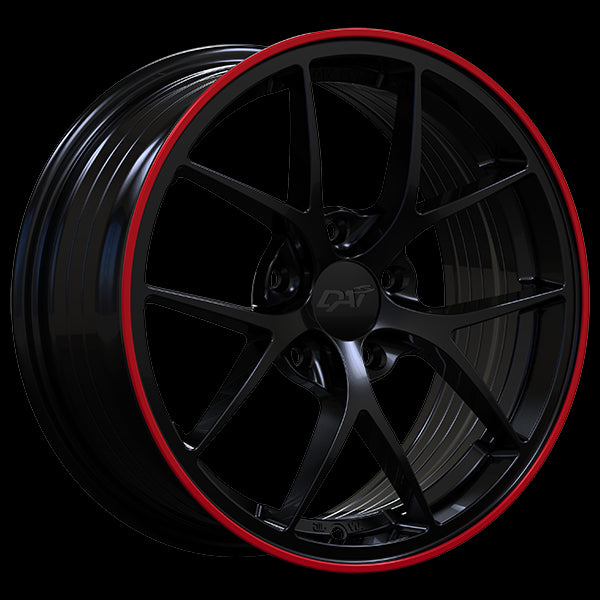 DAI Wheels SKY 18x8.0 Gloss Black with Red Line - Stunning and High - Performance!