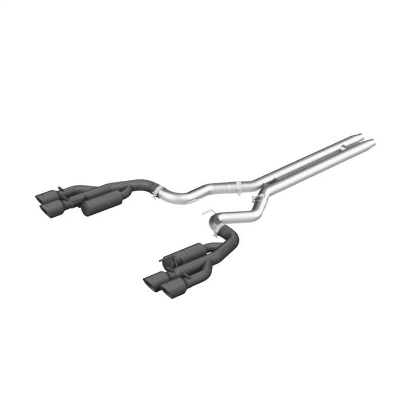 MBRP 2018 - 2023 Ford Mustang GT/GT Premium/Mach 1 & 2019 - 2020 Bullitt 3in Cat Back Quad Tip Race Version - Black Exhaust System
