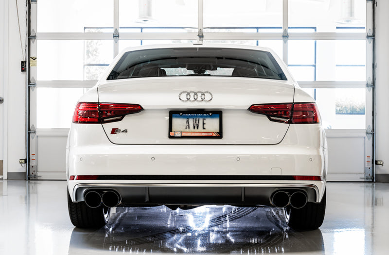 AWE Tuning Audi B9 S5 Sportback Track Edition Exhaust - Unleash the Roar with Black 102mm Tips!