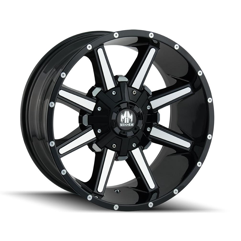 Unleash the MAYHEM ARSENAL - 18x9 Gloss Black Machined Wheels!
