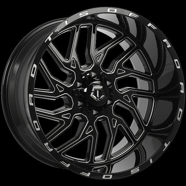 TIS Wheels 544 22x12.0 Gloss Black - Milled Edge: Stunning and High - Performance Wheels!