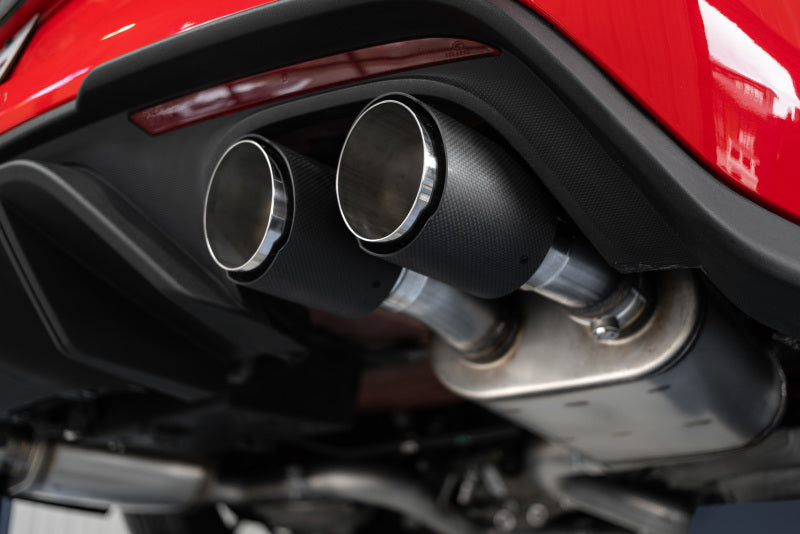 MBRP 2018 - 2023 Ford Mustang GT/GT Premium/Mach 1 & 2019 - 2020 Bullitt 5.0 Quad Tip Active Exhaust Cat Back Split Rear T304 with Carb Fib Tips