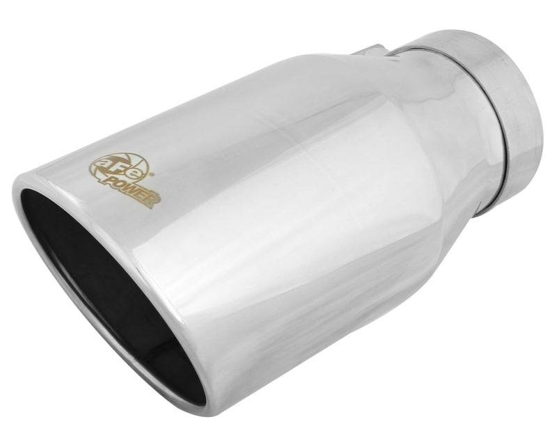aFe Diesel Exhaust Tip - Bolt-On, Polished - 4in Inlet, 6in Outlet, 12in Length
