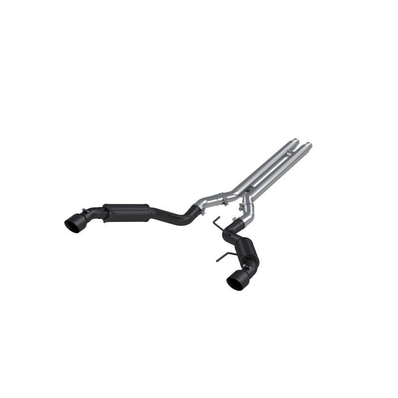 MBRP 15 - 17 Ford Mustang GT 5.0 3in Cat Back Dual Split Rear Race Version 4.5in Tips - Stunning Black Coated Exhaust