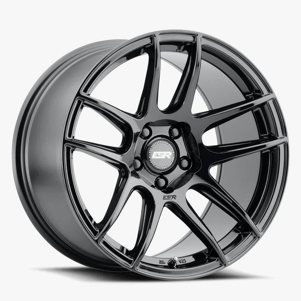 ESR CS8 18x9.5 5x110 (Custom Drill) ET22 Gloss Black - Stunning Wheels for Your Ride!