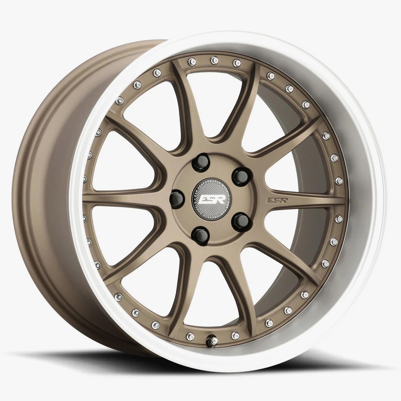 ESR CS12 18x8.5 5x110 (Custom Drill) ET30 Matte Bronze / Machined Lip - Stunning Wheels for Your Ride!