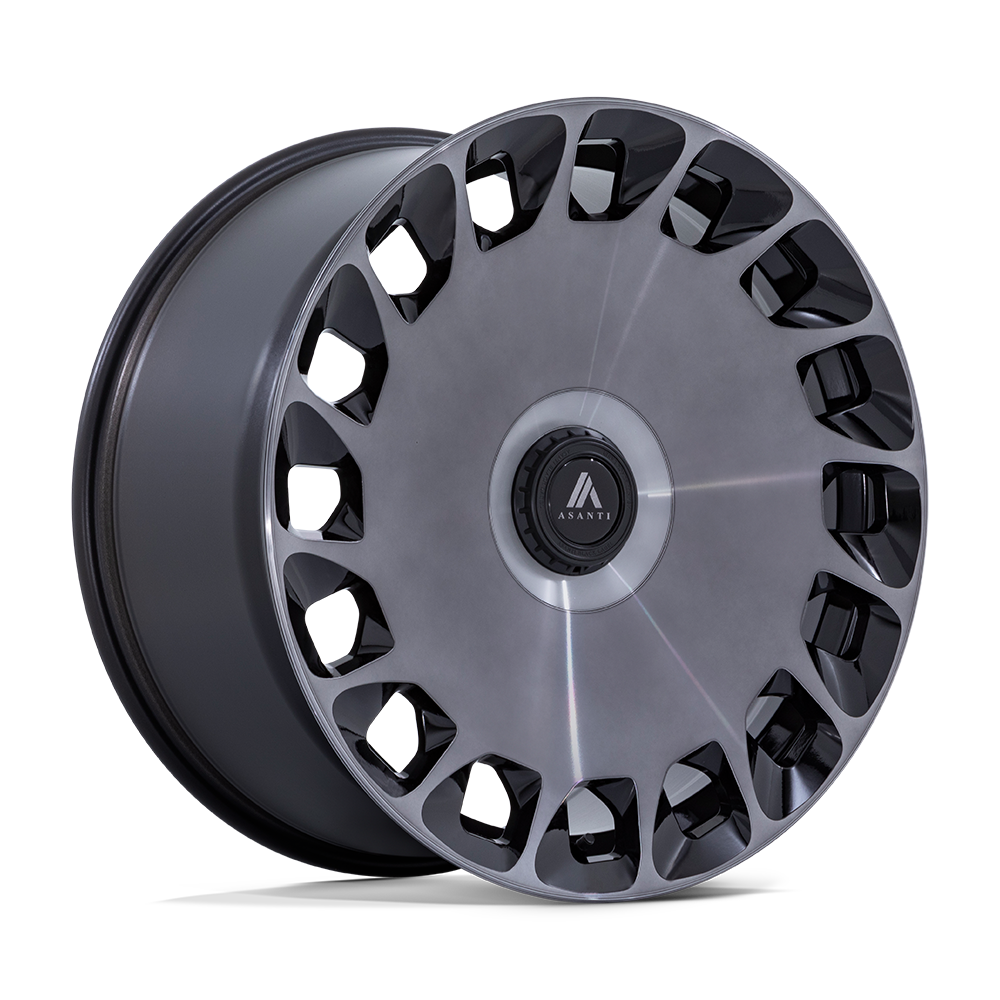 Asanti Black AB045 ARISTOCRAT 22X9 5X112/5X120 ET27 74.1 Gloss Black Machined Face With Ddt