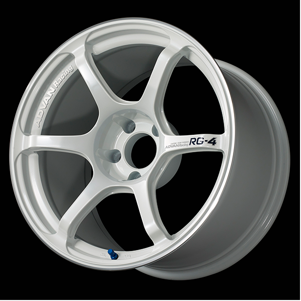 Advan Racing RG4 18x10.5 5x114.3 ET15 - Stunning Racing White Metallic Wheels! Set of 4