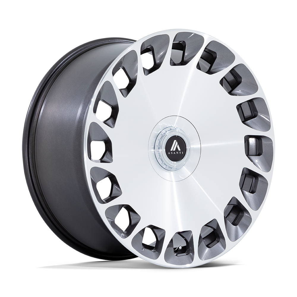 Asanti Black AB045 ARISTOCRAT 22X9 5X108/5X114.3 ET38 72.56 Gloss Platinum With Bright Machined Face